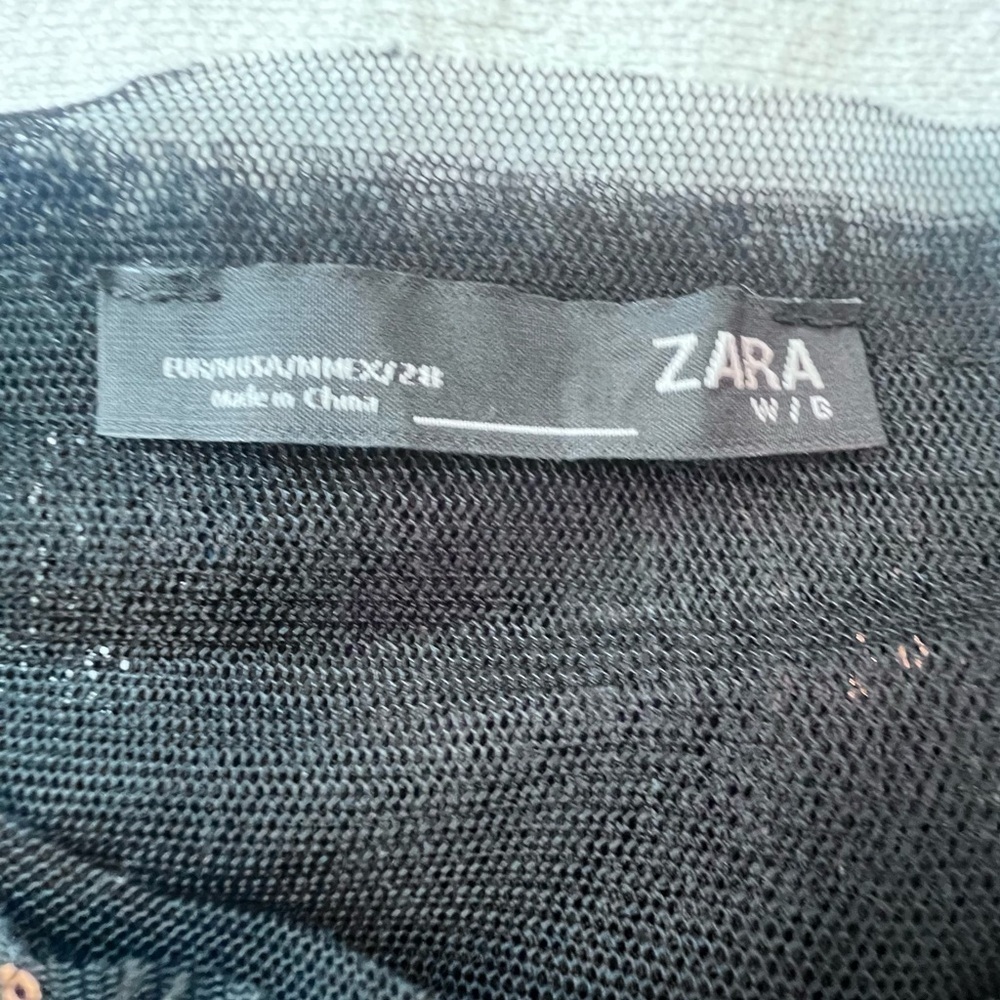 ZARA BLACK SEQUINED SHIFT MINI DRESS MULTICOLORED FLORAL EMBROIDERY WOMEN SIZE M - Picture 11 of 13